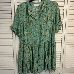 petal & pup | size large floral ruffle dress